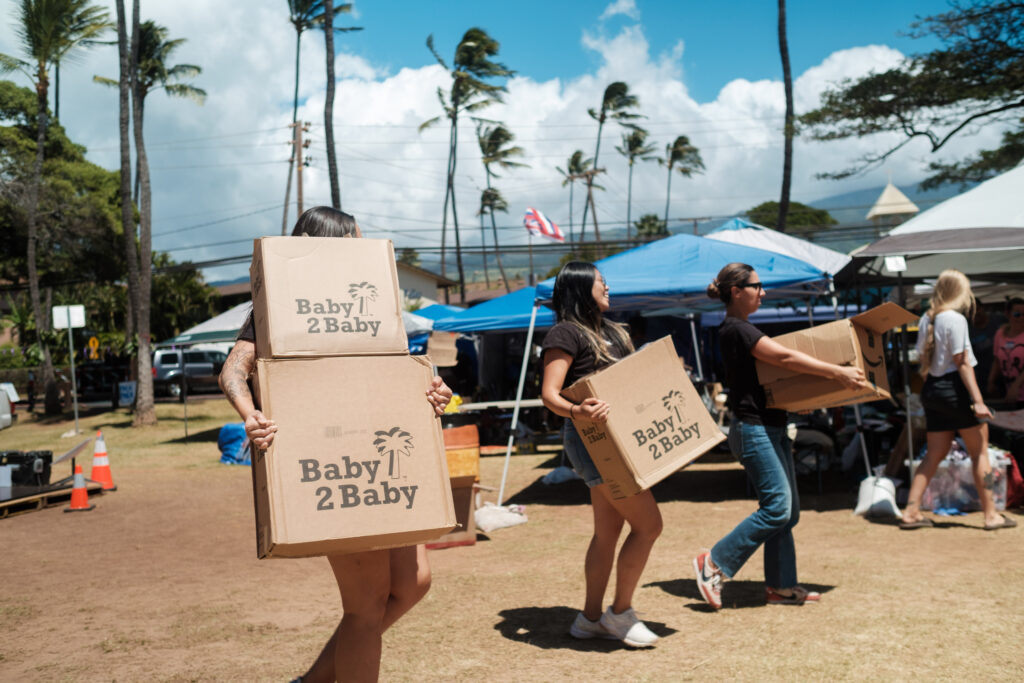 Baby2Baby delivering essentials in Maui