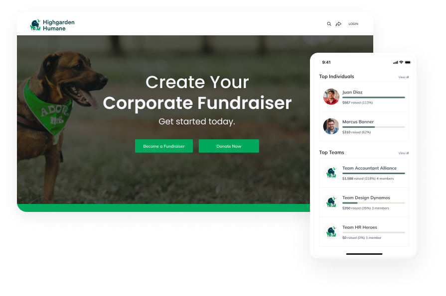 Classy corporate partnership fundraising campaign